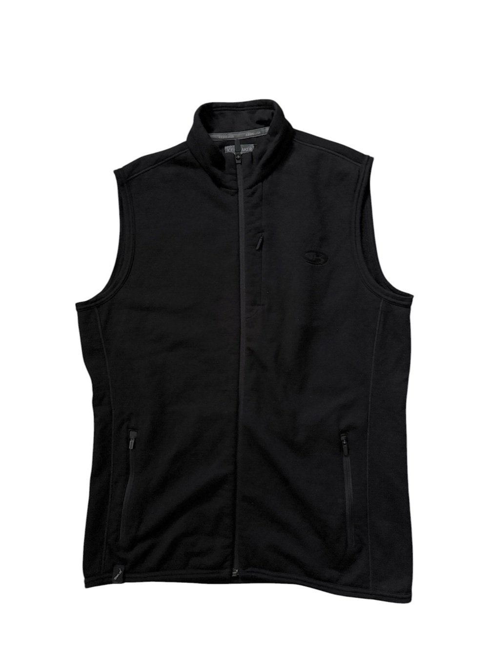 Icebreaker New Zealand Merino Men's Black Full-Zip Fleece Vest Size Medium